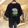 White Cotton Medium and Long Short-sleeved T-shirt Women's Summer New 2025 Half-sleeved Summer Dopamine Top Ins