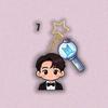 BTS Cartoon Suit Acrylic Keychain, Bangtan Boys Cartoon Figure with Army Bomb & Star Charm, Kpop ARMY Fans Bag Pendant