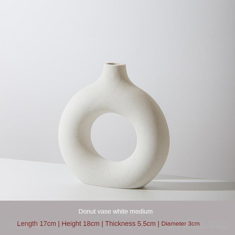 Kreisförmige Keramikvase Minimalistische Dekoration Kreative und Minimalistische Wohnzimmer Schlafzimmer Haus Tischplattenvase Keramikdekoration
