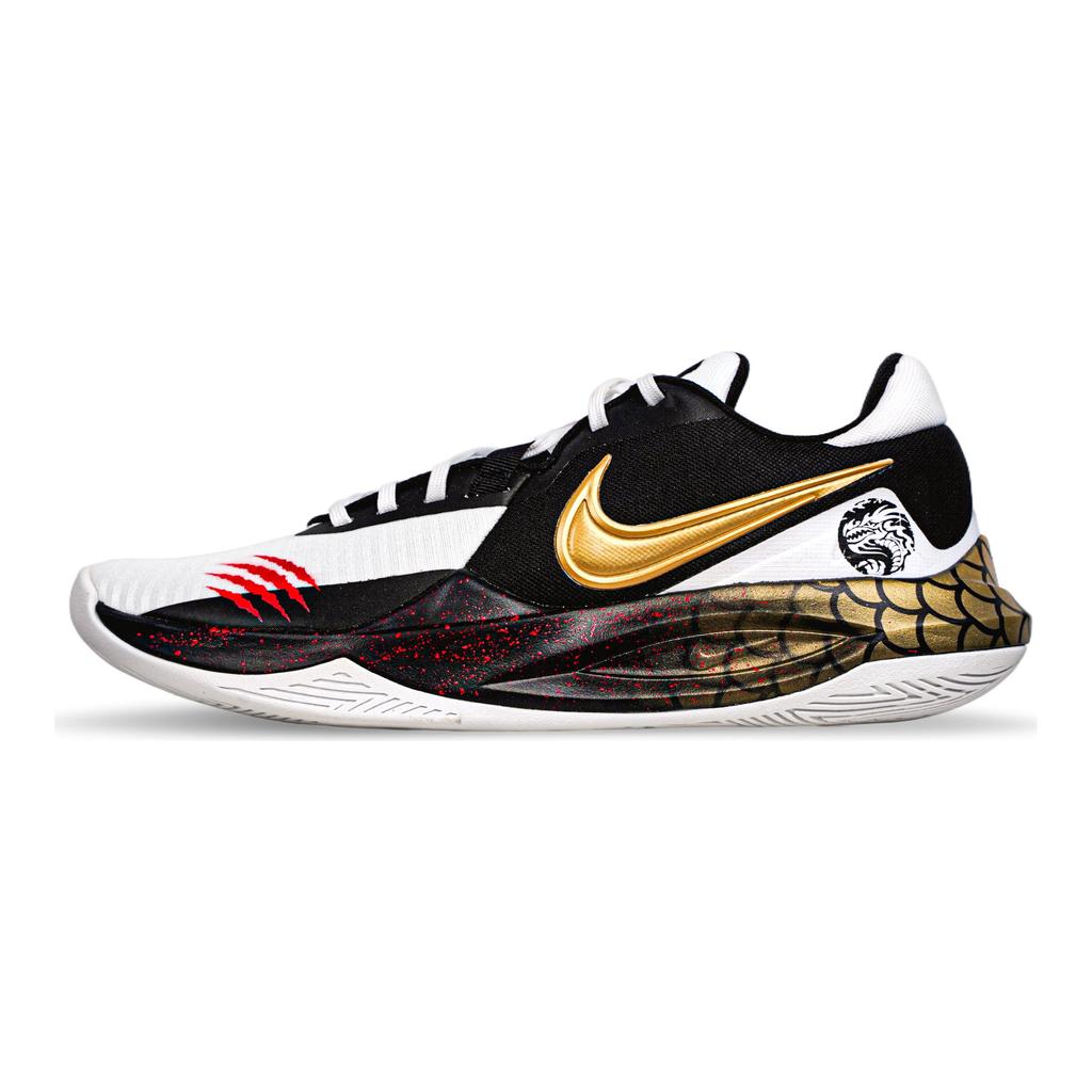 Nike Precision 6 Slip Resistant Abrasion Resistant Low top Basketball Shoes Men's Black Gold DD9535-007(Team71-)