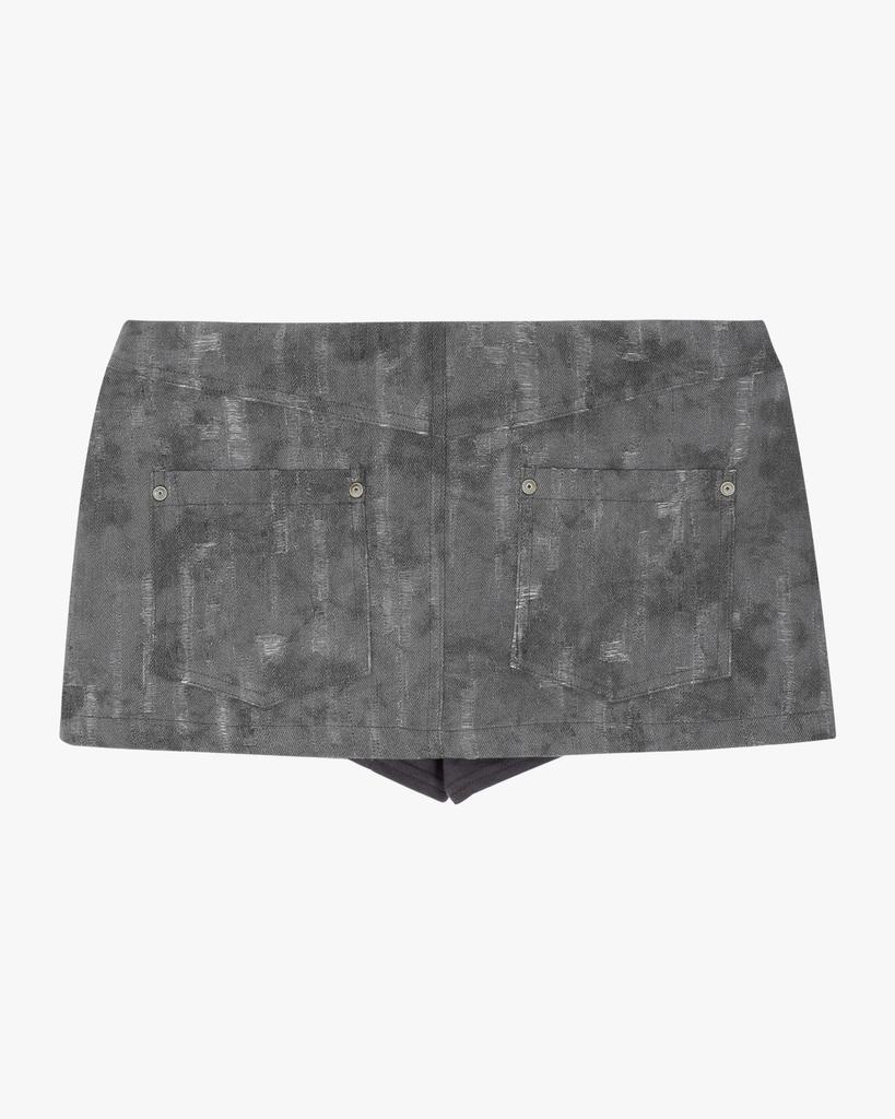 Yeolin Vintage Low Waist Mini Skirt (Charcoal)