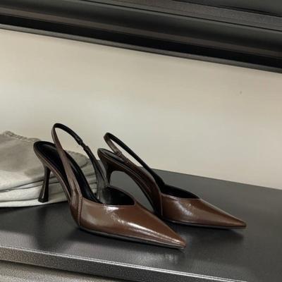 Mode Damen Sandalen mit hohen Absätzen 2025 Sommer Spitzschuh Schlicht Uni Designer Party Stilettos Elegant Riemchen hinten Büro Damen Schuhe