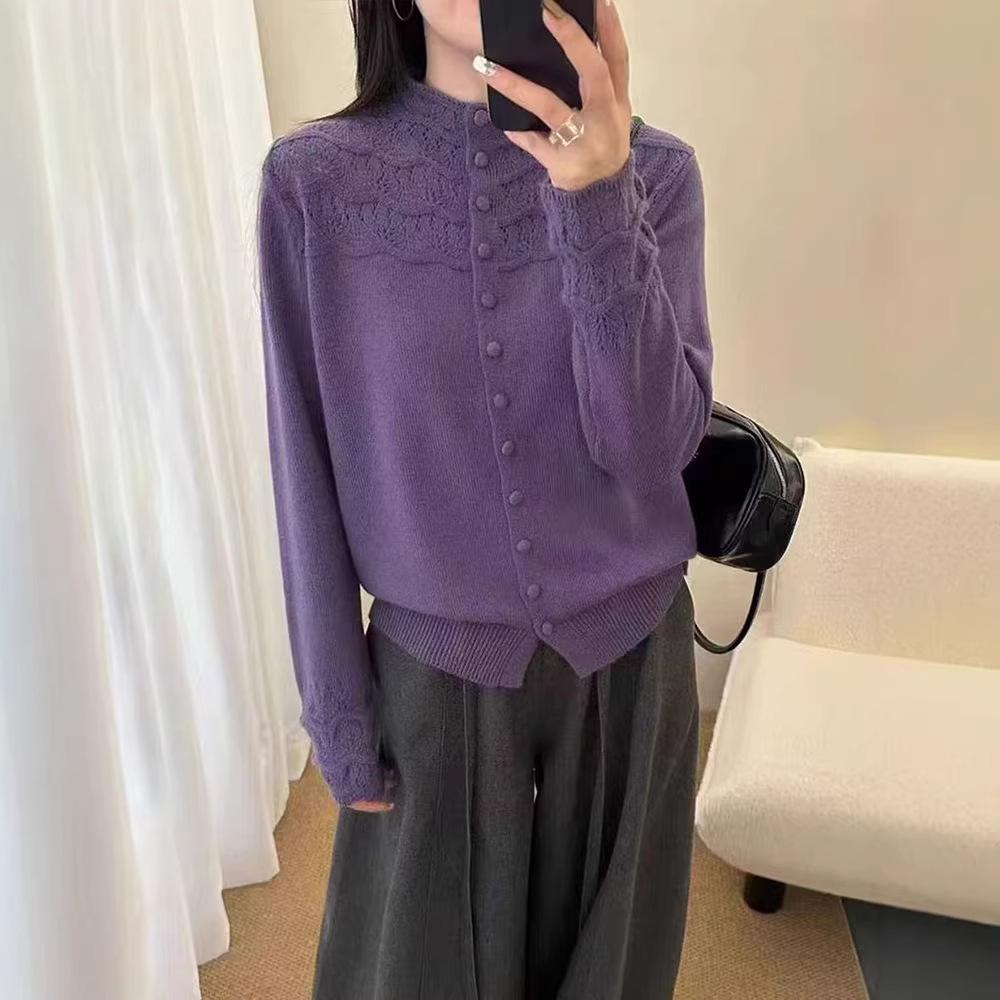 Feen-Stil Offener Halbrollkragen Pullover Damen Herbst/Winter Weicher Stil Strickmantel mit Lockerem und Dünnem Design, Geeignet zum Lagenlook.