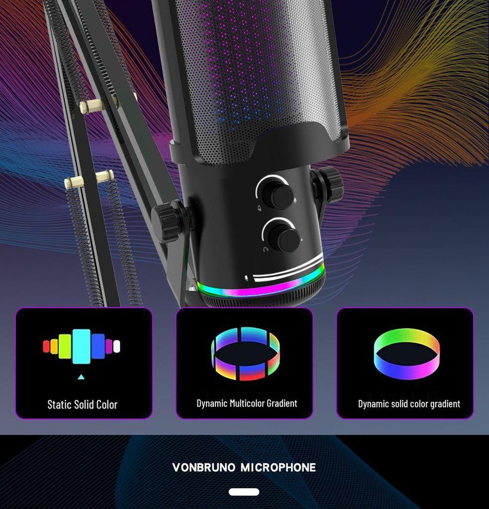 M16 RGB Esports USB Microphone for Mobile, Recording, and Live Streaming