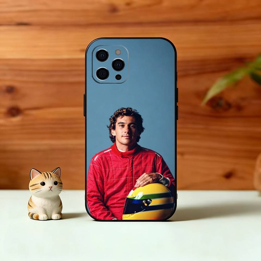 Racing Driver A-Ayrton S-Senna Phone Case For iPhone 17,16,15,14,13,12,11 Plus,Pro Max,XS,Soft Silicone Black Cover