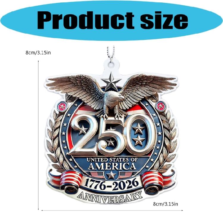 Decorative Acrylic Car Hanging Charm 250th Anniversary Pendant for Vehicle, Home & Office Multifunctional Gift