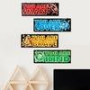 1/4Pcs Neon Light Effect Wall Decoration Wooden Game Theme Wall Art Sign Home Bedroom Gaming Room Cyberpunk Hanging Ornament