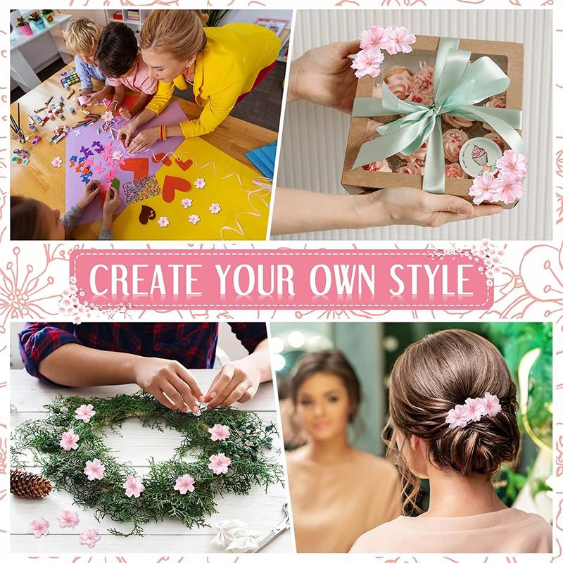 50/100 Stück 4,5 cm Künstliche Blumen Seidenpflaumenblütenköpfe für Hochzeit Heimdekoration Braut Haarnadel Brosche Kranz DIY Bastelgeschenk