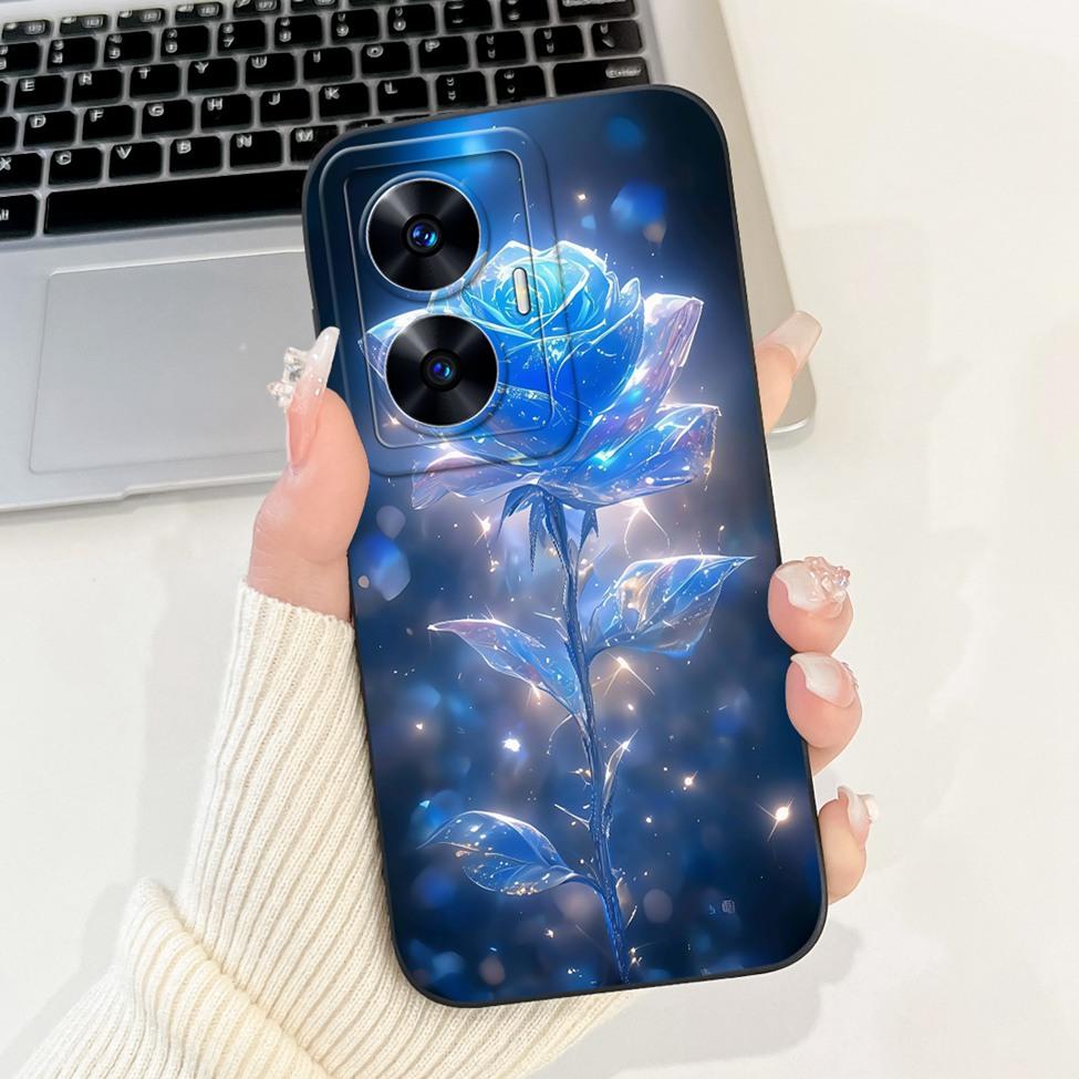 For Realme C55 Case RMX3710 Silicone Cute Cat Fashion Butterfly Flowers Love Painted Cover For Realme Narzo N55 Phone Case Funda