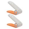 2Pcs Shoe Rack Double Layer Shoe Storage Shelf Save Space Adjustable Height Non-Slip Shoe Organizer Home Supply