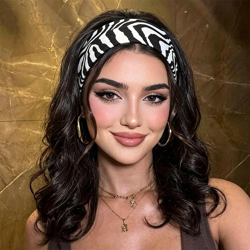 1 ks Módní dámské sportovní čelenky do vlasů Retro styl Zvířecí zebra potisk Čelenka pro každodenní život Street Dance & Výlety