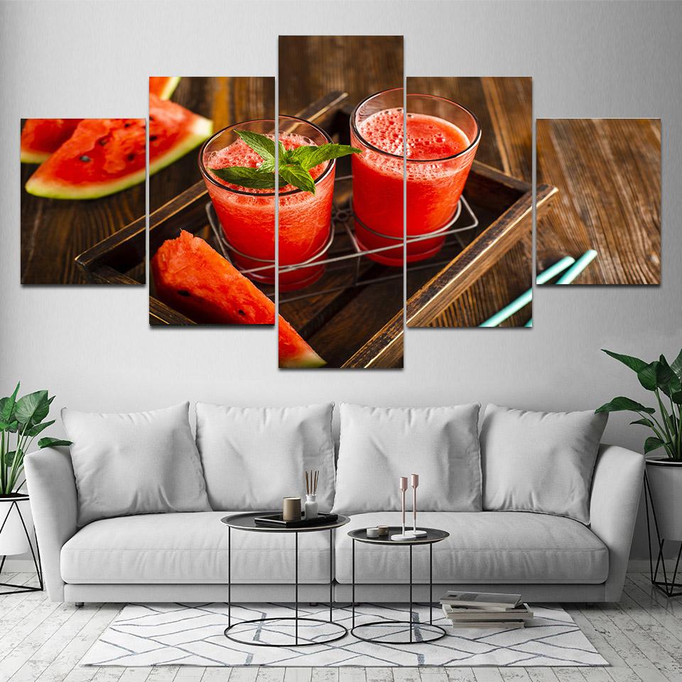 

Современные 5 панелей фруктовый сок холст живопись абстрактные постеры и принты модульная настенная художественная картина гостиная домашний декор без рамки 20x35cm*2 20x45cm*2 20x55cm*1