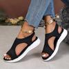 Summer new European and American large-size platform sandals women's foot cover fly-woven casual beach sandals