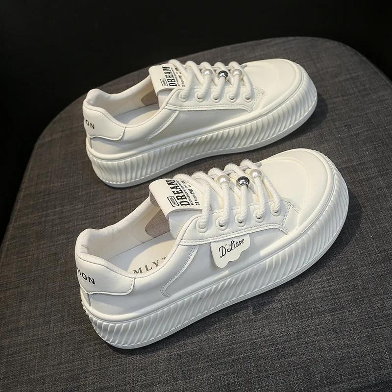 

Модные новые дизайнерские туфли на платформе для женщин, белые повседневные кроссовки с мягкой подошвой, женские, весна-осень, спортивная обувь для сноуборда, женская обувь 35