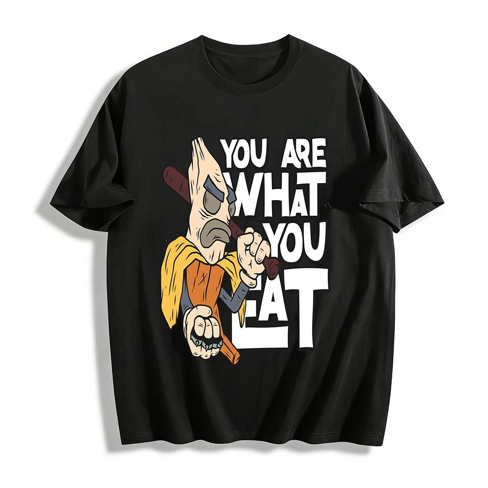 

Смешная футболка с принтом Хлебный Человек Ты то, что ты ешь Повседневный топ Футболка из чистого хлопка XXS