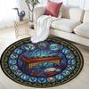 Musical Harmony Glass Round Area Rug Under Office Chairs Bedroom Living Room Home Decor