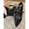 Temperament Mary Jane shoes women's one-button commuter pointed low-heeled soft leather soft-soled single shoes
