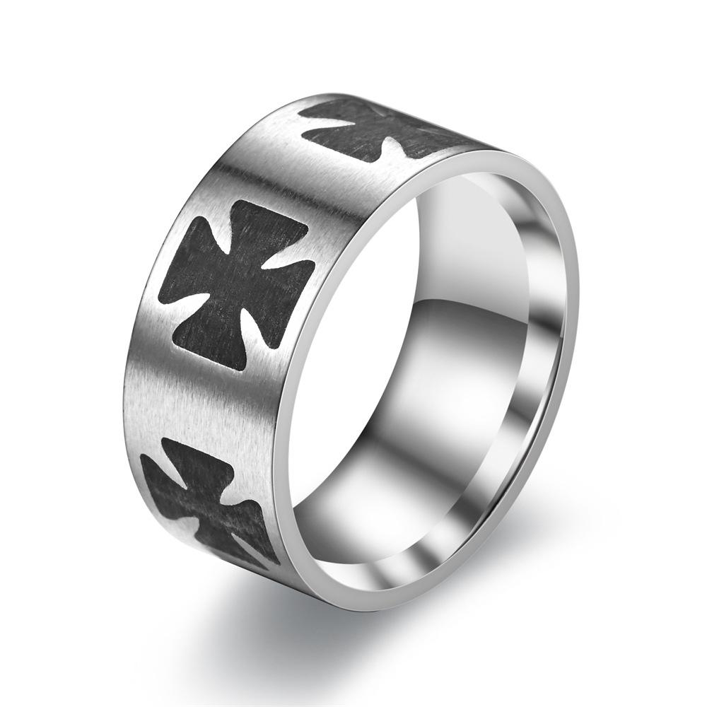 Men's Rotating Cross Titanium Steel Ring - European & American Style Stainless Steel Jewelry