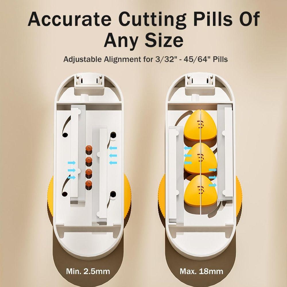 Drug Tablet Pill Cutter Adjustable Quartering Pill Divider  for Small or Large Pills