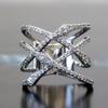 Fashion Versatile Personality American Ring, Cross Line Ring, Atmospheric Design Ring