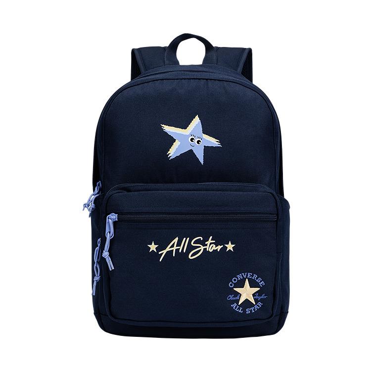

Converse Multi-Layer Star Print Color Block Logo Polyester Backpack Unisex Backpack Navy-Blue CV2613110GS-001 Navy