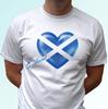 Scotland Heart Kids Boys T-Shirt Top Flag Great Britain White Tee S S Kids Sizes