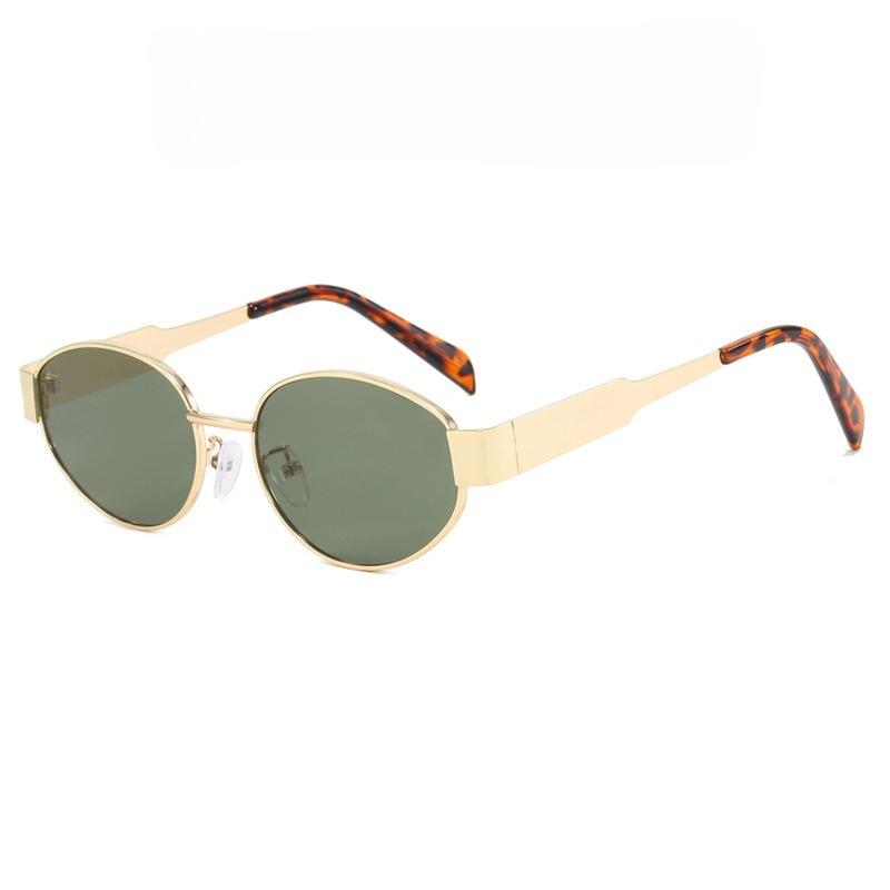 

Vintage Metal Oval Sunglasses for Women AC Lens Retro Oval Frame UV400 Protection Fashion Sunglasses with Classic as pictures