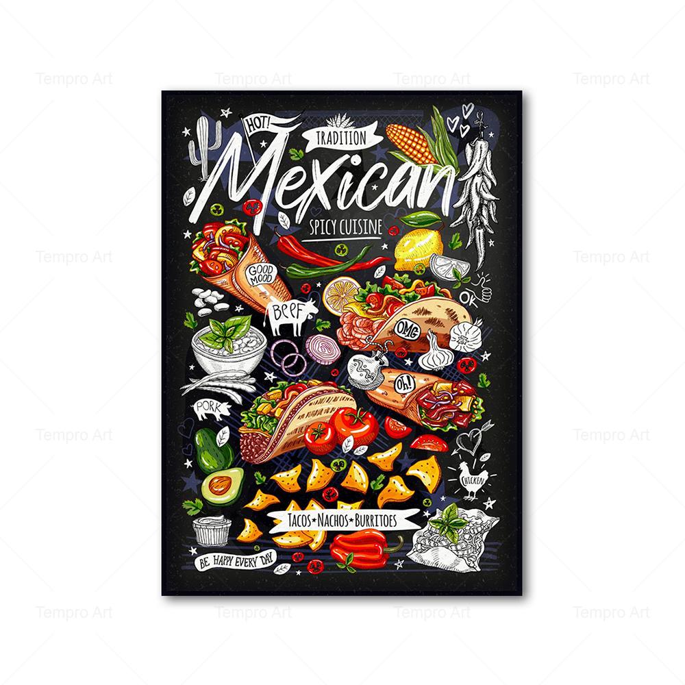 Kitchen Decor Pizza Sandwich Hamburger Food Poster Canvas Painting Prints Nordic Wall Art Pictures Restaurant Home Decoration