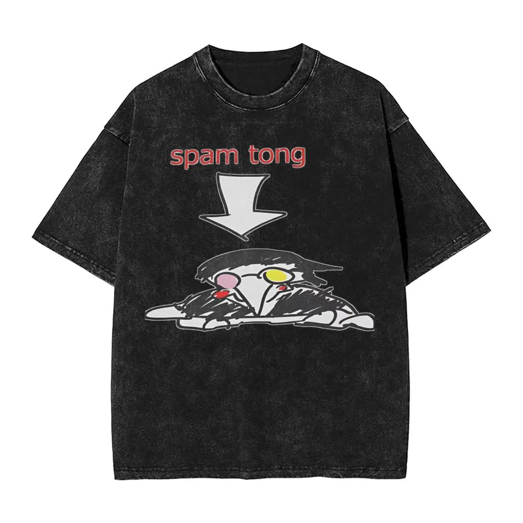 Spamton NEO Deltarune Spiel Ausgewaschenes T-Shirt Herren Y2K Lustige Baumwoll-T-Shirts Sommer Rundhals Mode-T-Shirts Einfache Übergrößen Oberteile