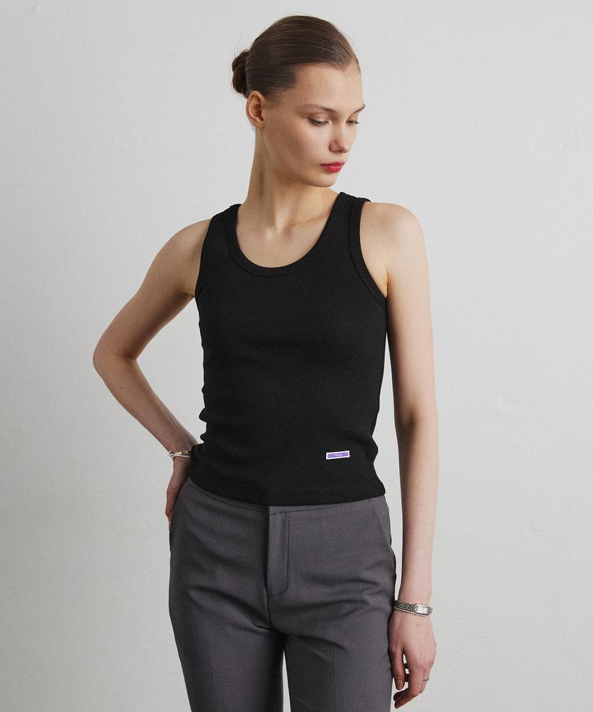 Aheule Scoop Neck Sleeveless_Black