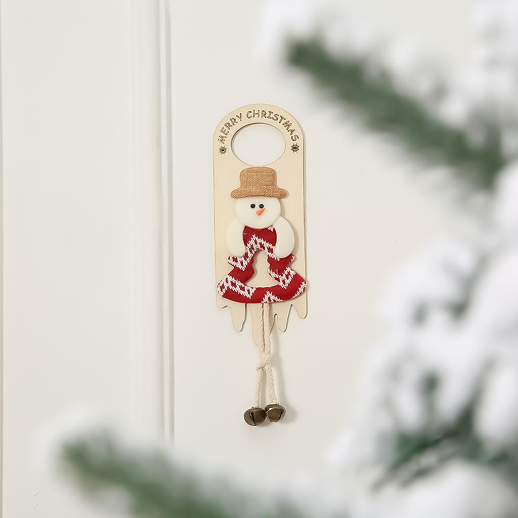 Christmas Cartoon Santa Snowman Hanging Sign Door Handle Pendant Door Knob Ornament Festival Holiday Party Decoration