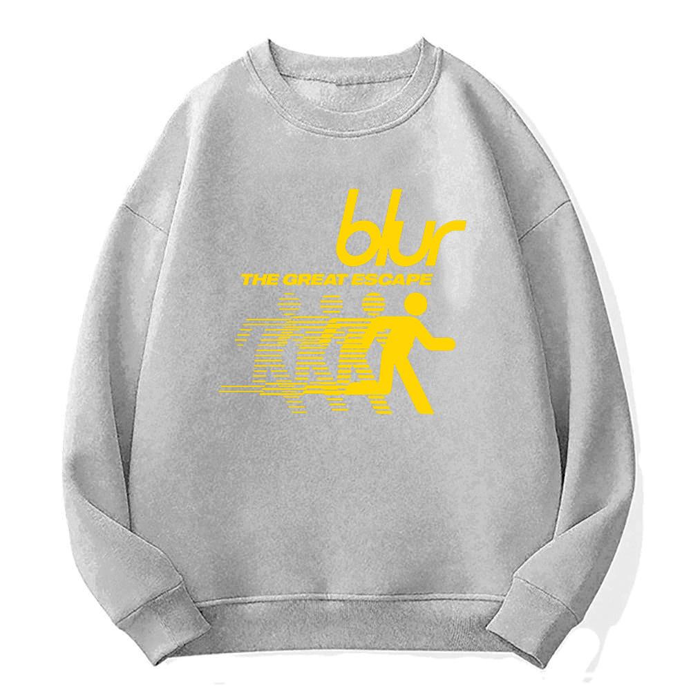 Blur Band Das Große Entkommen Sweatshirt Rockband Mode Rundhals Kleidung Retro Oberteile Damen Herren Langarm Streetwear Trendig