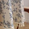 Vintage Round Tablecloth Blue Floral Farmhouse Washable Table Cover for Dining Picnic Indoor Outdoor Kitchen Tabletop Decoration