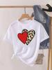 Love Heart Print Clothes Graphic Tshirt Fashion Print Summer Unisex Trend Sweet Short Sleeve Lady Female Shirt Tee