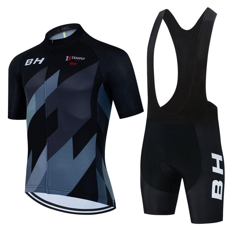 Mens MTB Cycling Jersey Shorts Set Breathable Quick-Dry Short Sleeve Bike Sportwear Ride