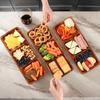 Wooden Serving Tray Acacia Wooden Serving Plate Sturdy Food Serving Utensils Beautiful Wooden Divided Tray For Birthday Wedding