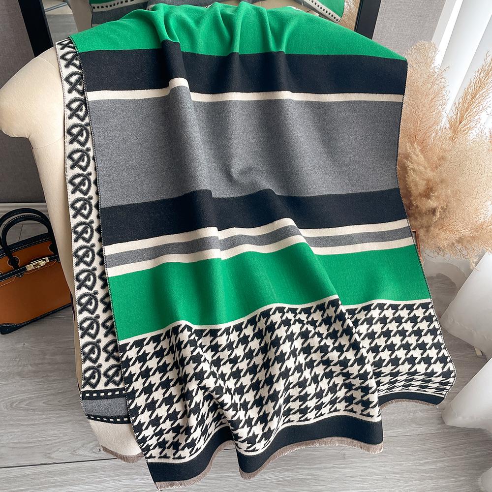 Winter Women'S Scarf Luxury Design Double Sided Cashmere Feel Scarf Warm Scarf Shawl