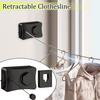 Retractable Clothesline Outdoor Wall Jackets Drying Lines Space-Saving Adjustable Clothesline For Backyard Bedroom Apartment