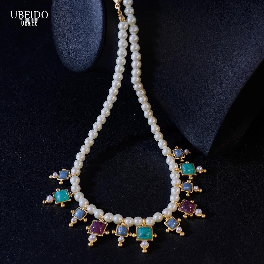 Pre-Owned High-End Gold-Plated Crystal Butterfly & Imitation Pearl Choker Necklace