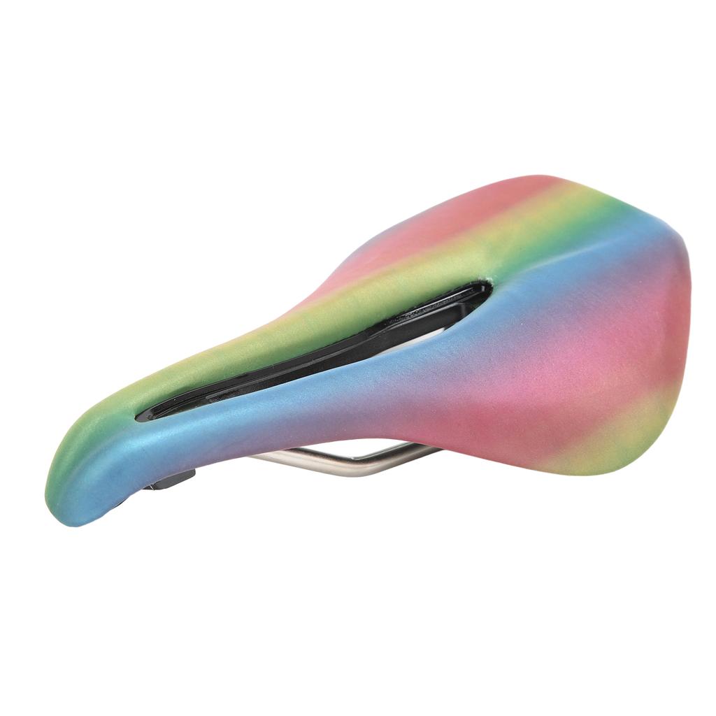 Road Bike Saddle Colorful PU Leather Steel Nonslip Soft Shock Absorbing Hollow Design Bike Seat for Road Mountain Bike