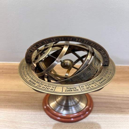 Handgefertigte Messing-Armillarsphäre Globus Schreibtischdekoration Astronomie Wissenschaftlich