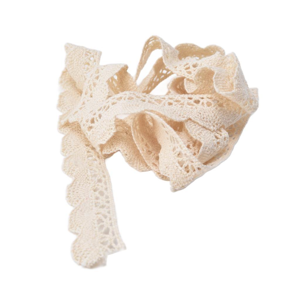 1pcs 20 Yards Length Cotton Lace Trim 2cm Width Scalloped Lace Edge  For Curtain Decoration