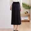 New Chinese Style A-Line Slit Midi Skirt