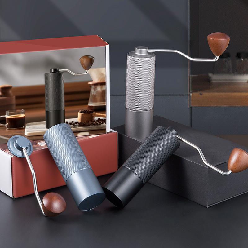 Adjustable Coffee Bean Grinder Manual Coffee Grinder Diamond Grinder CNC Stainless Steel Core Lengthened Handle Double Bearing