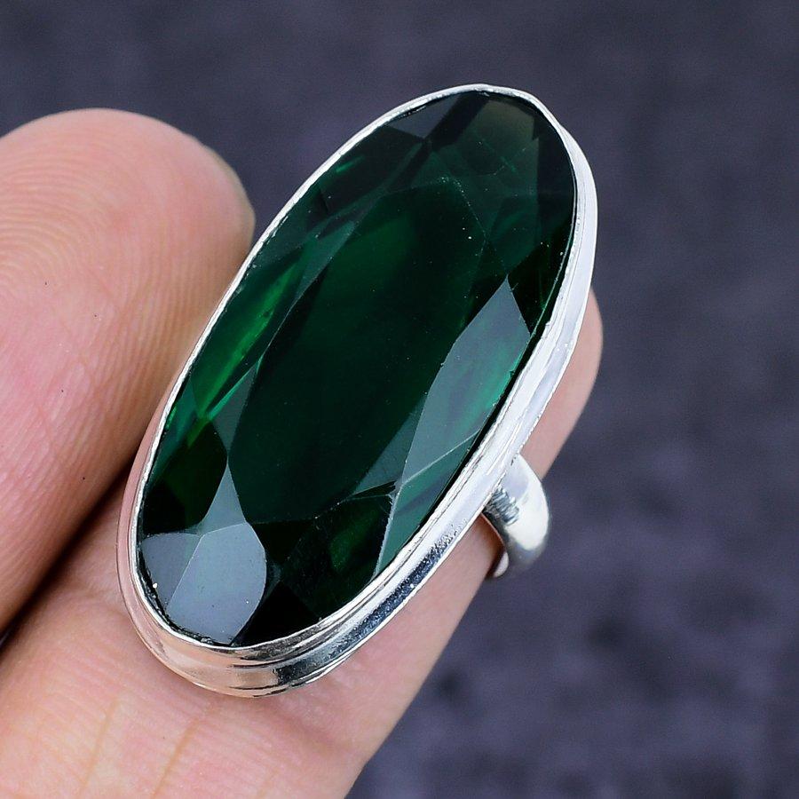 Chrome Diopside Gemstone Handmade 925 Sterling Silver Jewelry Ring Size 4.5 N6f50
