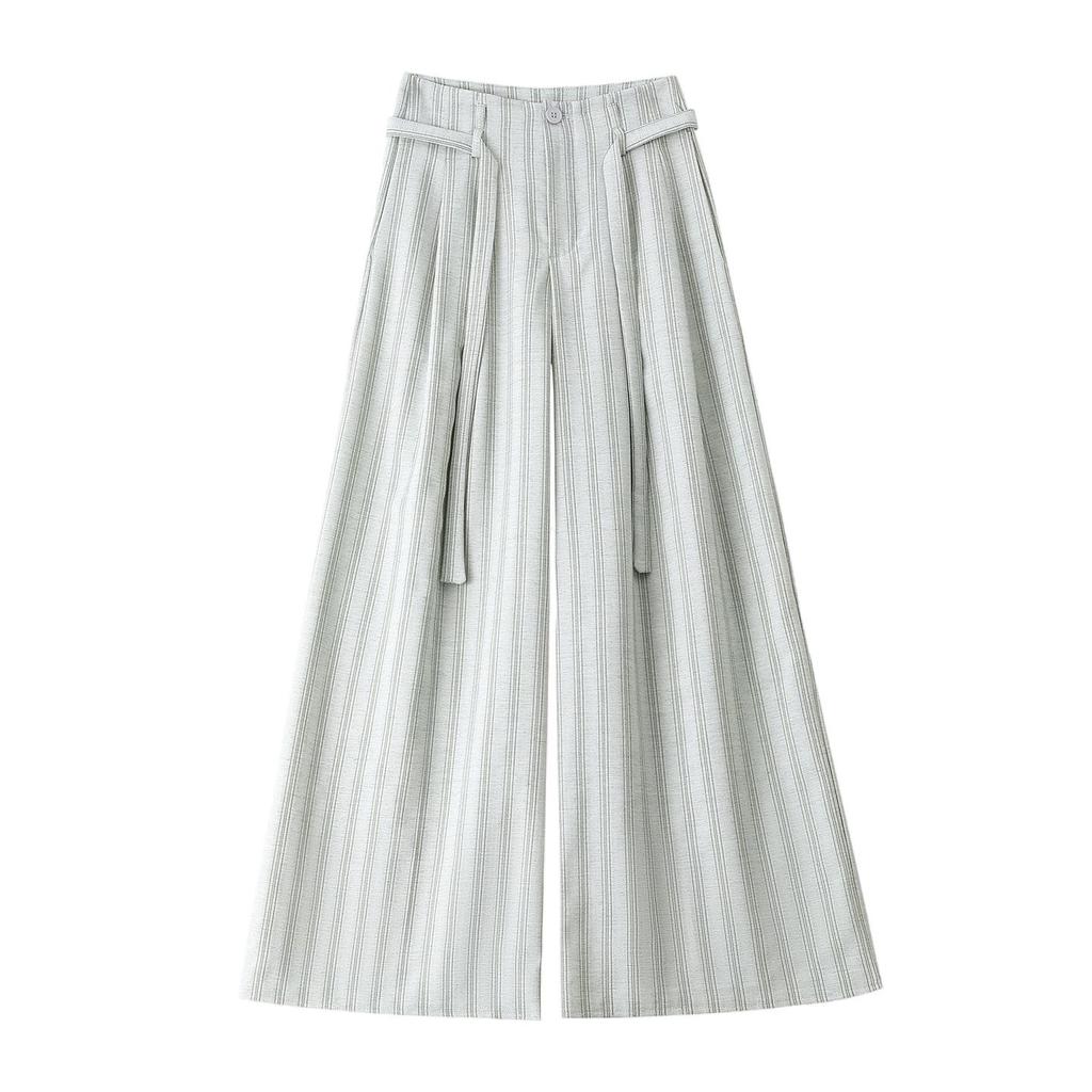 Women's Summer High-Waisted Retro Striped Wide-Leg Pants
