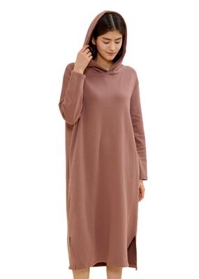 Konny Casual Nursing Slit Dress with Pockets and Easy Nursing For Room Home Suitable for Winter Fleece-Lined Parka, Clothes, Hood, Dress,