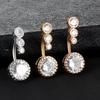 Copper Gem Navel Piercing Zircon Shiny Body Jewelry New Crystal Ball Belly Button Rings  Gift