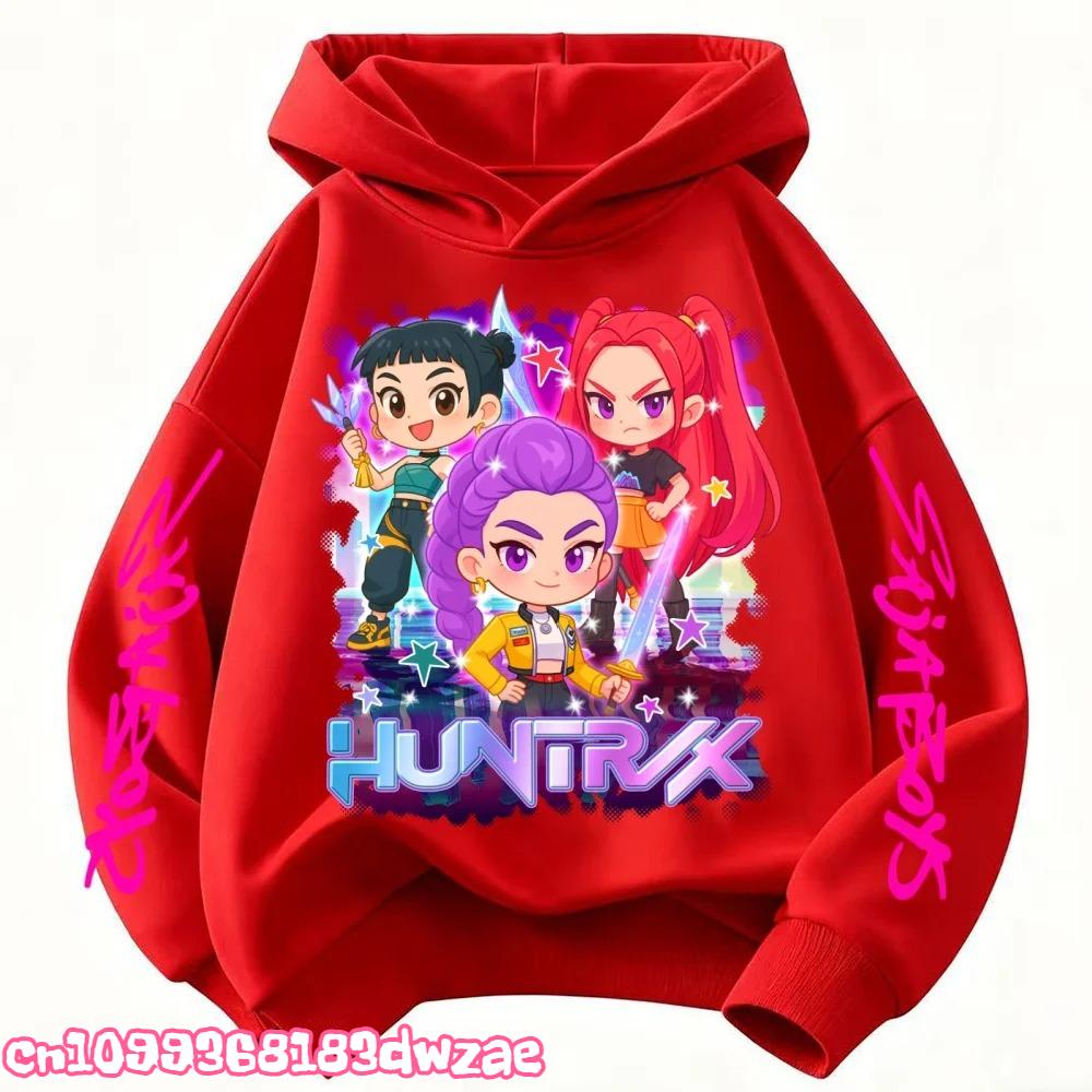 KPop Devil Hunter Rumi Derpy Cartoon Girl Boy Hooded Sweatshirt Warm Children's Wave Fashion Casual Top Casual Girl Clothing