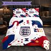 England Football Pattern 3 Pieces Bedding Set Soft Microfiber Duvet Cover with Pillow Cases for Bedroom
